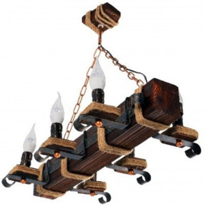 Люстра дерев'яна виробництво Sirius S7088/6 темний обжиг на 6 лампочок Люстра дерев'яна виробництво Sirius S7088/6 темний обжиг на 6 лампочок