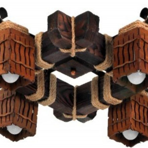 Люстра дерев'яна виробництво Sirius S7093/4 темний обжиг на 4 плафона Люстра дерев'яна виробництво Sirius S7093/4 темний обжиг на 4 плафона