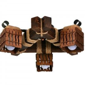 Люстра дерев'яна виробництво Sirius S7094/3 темний обжиг на 3 плафона Люстра дерев'яна виробництво Sirius S7094/3 темний обжиг на 3 плафона