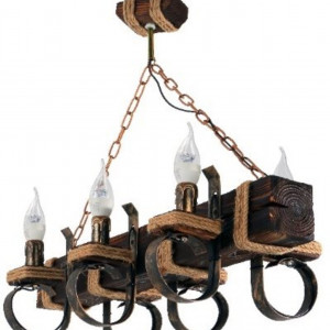 Люстра дерев'яна виробництво Sirius S7097/6 темний обжиг на 6 лампочок Люстра дерев'яна виробництво Sirius S7097/6 темний обжиг на 6 лампочок