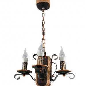 Люстра дерев'яна виробництво Sirius S7096/4 темний обжиг на 4 лампочки Люстра дерев'яна виробництво Sirius S7096/4 темний обжиг на 4 лампочки