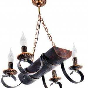 Люстра дерев'яна виробництво Sirius S7102/4 темний обжиг на 4 лампочки Люстра дерев'яна виробництво Sirius S7102/4 темний обжиг на 4 лампочки