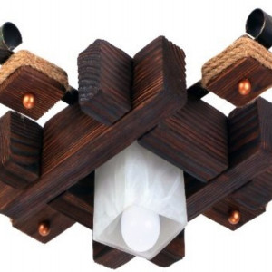 Люстра дерев'яна виробництво Sirius S7103/1 темний обжиг на 1 плафон Люстра дерев'яна виробництво Sirius S7103/1 темний обжиг на 1 плафон