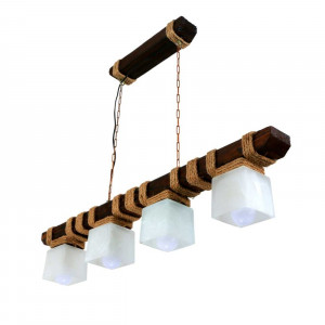 Люстра дерев'яна виробництво Sirius S7101/4 темний обжиг на 4 плафона Люстра дерев'яна виробництво Sirius S7101/4 темний обжиг на 4 плафона