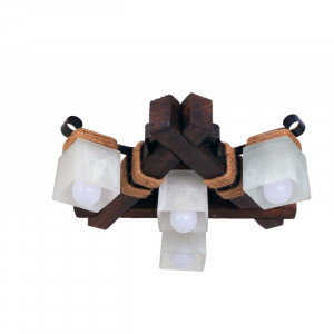 Люстра дерев'яна виробництво Sirius S7104/4 темний обжиг на 4 плафона Люстра дерев'яна виробництво Sirius S7104/4 темний обжиг на 4 плафона