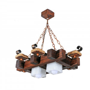 Люстра дерев'яна виробництво Sirius S7105/2 темний обжиг на 2 плафона Люстра дерев'яна виробництво Sirius S7105/2 темний обжиг на 2 плафона