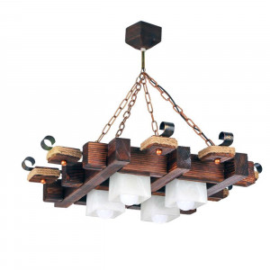 Люстра дерев'яна виробництво Sirius S7107/4 темний обжиг на 4 плафона Люстра дерев'яна виробництво Sirius S7107/4 темний обжиг на 4 плафона