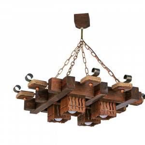 Люстра дерев'яна виробництво Sirius S7111/4 на 4 плафона Люстра дерев'яна виробництво Sirius S7111/4 на 4 плафона