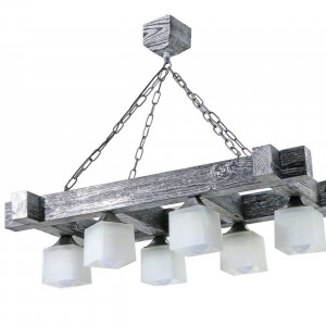 Люстра дерев'яна виробництво Sirius S7119/6 чорне срібло на 6 плафонів Люстра дерев'яна виробництво Sirius S7119/6 чорне срібло на 6 плафонів