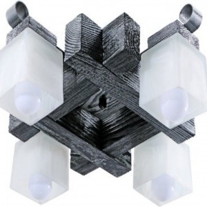 Люстра дерев'яна виробництво Sirius S7120/4 (чорне срібло) Люстра дерев'яна виробництво Sirius S7120/4 (чорне срібло)