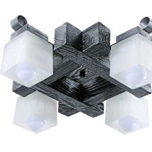 Люстра дерев'яна виробництво Sirius S7120/4 (чорне срібло) Люстра дерев'яна виробництво Sirius S7120/4 (чорне срібло)