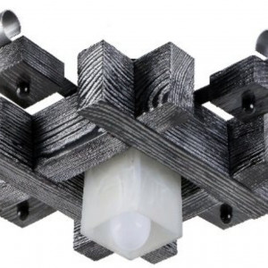 Люстра дерев'яна виробництво Sirius S7121/1 чорне срібло на 1 плафон Люстра дерев'яна виробництво Sirius S7121/1 чорне срібло на 1 плафон