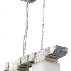 Люстра дерев'яна виробництво Sirius S7009/2 біла сріблоS7009/2 біла срібло (S7114/2 б.с.) на 2 плафона