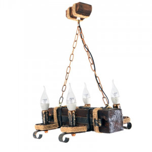 Люстра дерев'яна виробництво Sirius S7003/4 на 4 лампочки