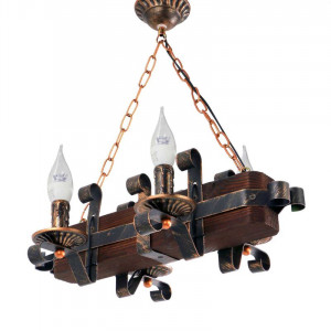 Люстра дерев'яна виробництво Sirius S7016/4 темний обжиг на 4 лампочки Люстра дерев'яна виробництво Sirius S7016/4 темний обжиг на 4 лампочки