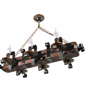 Люстра дерев'яна виробництво Sirius S7019/6 темний обжиг на 6 лампочек Люстра дерев'яна виробництво Sirius S7019/6 темний обжиг на 6 лампочек