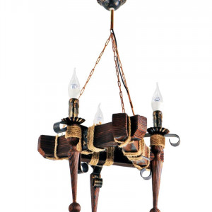 Люстра дерев'яна виробництво Sirius S7020/3 темний обжиг на 3 лампочки Люстра дерев'яна виробництво Sirius S7020/3 темний обжиг на 3 лампочки