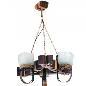 Люстра дерев'яна виробництво Sirius S7025/3 темний обжиг на 3 плафона Люстра дерев'яна виробництво Sirius S7025/3 темний обжиг на 3 плафона