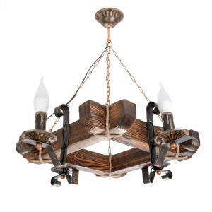 Люстра дерев'яна виробництво Sirius S7024/4 темний обжиг на 4 лампочки Люстра дерев'яна виробництво Sirius S7024/4 темний обжиг на 4 лампочки