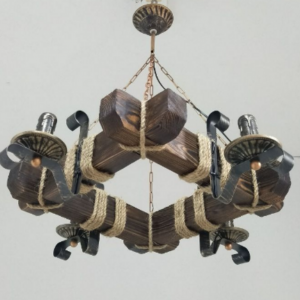 Люстра дерев'яна виробництво Sirius S7024/4 темний обжиг на 4 лампочки Люстра дерев'яна виробництво Sirius S7024/4 темний обжиг на 4 лампочки