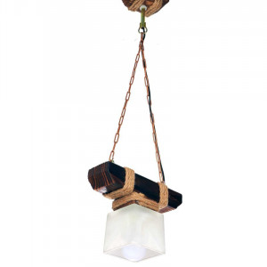 Люстра дерев'яна виробництво Sirius S7029/1 темний обжиг на 1 плафон Люстра дерев'яна виробництво Sirius S7029/1 темний обжиг на 1 плафон