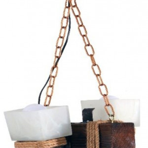 Люстра дерев'яна виробництво Sirius S7031/2 темний обжиг на 2 плафони Люстра дерев'яна виробництво Sirius S7031/2 темний обжиг на 2 плафони