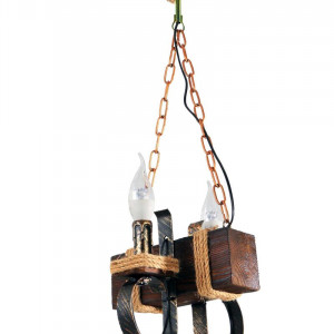 Люстра дерев'яна виробництво Sirius S7032/2 темний обжиг на 2 лампочки Люстра дерев'яна виробництво Sirius S7032/2 темний обжиг на 2 лампочки