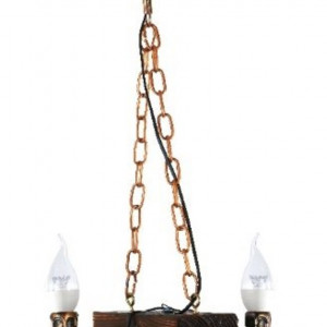 Люстра дерев'яна виробництво Sirius S7034/2 темний обжиг на 2 лампочки Люстра дерев'яна виробництво Sirius S7034/2 темний обжиг на 2 лампочки