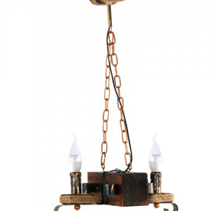 Люстра дерев'яна виробництво Sirius S7034/2 темний обжиг на 2 лампочки Люстра дерев'яна виробництво Sirius S7034/2 темний обжиг на 2 лампочки