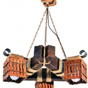Люстра дерев'яна виробництво Sirius S7036/3 темний обжиг на 3 плафона Люстра дерев'яна виробництво Sirius S7036/3 темний обжиг на 3 плафона