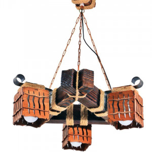Люстра дерев'яна виробництво Sirius S7036/3 темний обжиг на 3 плафона Люстра дерев'яна виробництво Sirius S7036/3 темний обжиг на 3 плафона