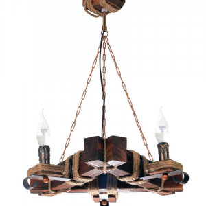 Люстра дерев'яна виробництво Sirius S7038/3 темний обжиг на 3 лампочки Люстра дерев'яна виробництво Sirius S7038/3 темний обжиг на 3 лампочки