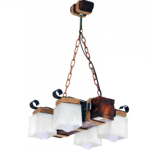Люстра дерев'яна виробництво Sirius S7042/4 темний обжиг на 4 плафона Люстра дерев'яна виробництво Sirius S7042/4 темний обжиг на 4 плафона