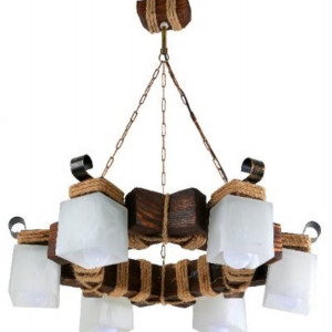 Люстра дерев'яна виробництво Sirius S7043/6 темний обжиг на 6 плафонов Люстра дерев'яна виробництво Sirius S7043/6 темний обжиг на 6 плафонов