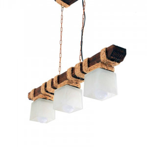 Люстра дерев'яна виробництво Sirius S7044/3 темний обжиг на 3 плафона Люстра дерев'яна виробництво Sirius S7044/3 темний обжиг на 3 плафона