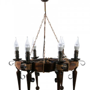 Люстра дерев'яна виробництво Sirius S7046/6 темний обжиг на 6 лампочек Люстра дерев'яна виробництво Sirius S7046/6 темний обжиг на 6 лампочек