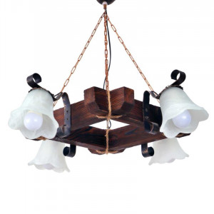 Люстра дерев'яна виробництво Sirius S7048/4 на 4 плафона Люстра дерев'яна виробництво Sirius S7048/4 на 4 плафона