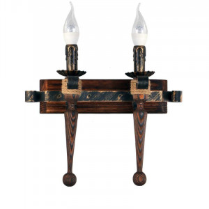 Люстра дерев'яна виробництво Sirius S7050/2 темний обжиг на 2 лампочки Люстра дерев'яна виробництво Sirius S7050/2 темний обжиг на 2 лампочки