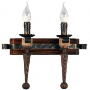 Люстра дерев'яна виробництво Sirius S7050/2 темний обжиг на 2 лампочки Люстра дерев'яна виробництво Sirius S7050/2 темний обжиг на 2 лампочки