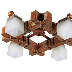 Люстра дерев'яна виробництво Sirius S7086/4 світлий обжиг на 4 плафона Люстра дерев'яна виробництво Sirius S7086/4 світлий обжиг на 4 плафона