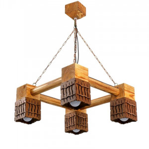 Люстра дерев'яна виробництво Sirius S7054/4 світлий обжиг на 4 плафона Люстра дерев'яна виробництво Sirius S7054/4 світлий обжиг на 4 плафона