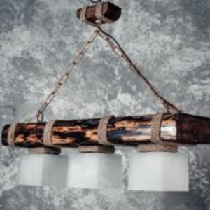 Люстра дерев'яна виробництво Sirius S7057/3 темний обжиг на 3 плафона Люстра дерев'яна виробництво Sirius S7057/3 темний обжиг на 3 плафона