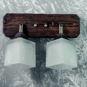 Люстра дерев'яна виробництво Sirius S7063/2 темний обжиг на 2 плафона Люстра дерев'яна виробництво Sirius S7063/2 темний обжиг на 2 плафона