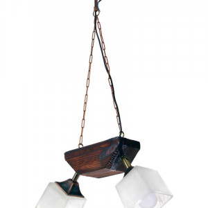 Люстра дерев'яна виробництво Sirius S7071/2 темний ожиг на 2 плафона Люстра дерев'яна виробництво Sirius S7071/2 темний ожиг на 2 плафона