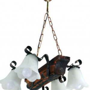 Люстра дерев'яна виробництво Sirius S7075/4 на 4 плафона Люстра дерев'яна виробництво Sirius S7075/4 на 4 плафона