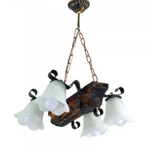 Люстра дерев'яна виробництво Sirius S7075/4 на 4 плафона Люстра дерев'яна виробництво Sirius S7075/4 на 4 плафона