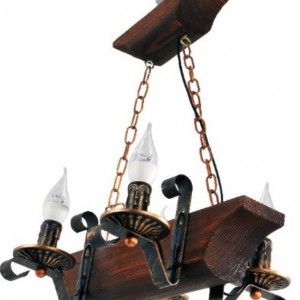 Люстра дерев'яна виробництво Sirius S7076/4 темний обжиг на 4 лампочки Люстра дерев'яна виробництво Sirius S7076/4 темний обжиг на 4 лампочки