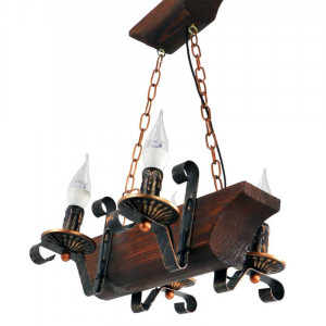 Люстра дерев'яна виробництво Sirius S7076/4 темний обжиг на 4 лампочки Люстра дерев'яна виробництво Sirius S7076/4 темний обжиг на 4 лампочки