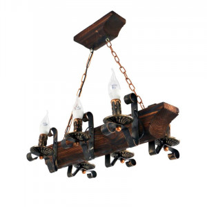 Люстра дерев'яна виробництво Sirius S7082/6 темний обжиг на 6 лампочек Люстра дерев'яна виробництво Sirius S7082/6 темний обжиг на 6 лампочек