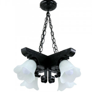 Люстра дерев'яна виробництво Sirius S7125/4 (темний обжиг) Люстра дерев'яна виробництво Sirius S7125/4 (темний обжиг)